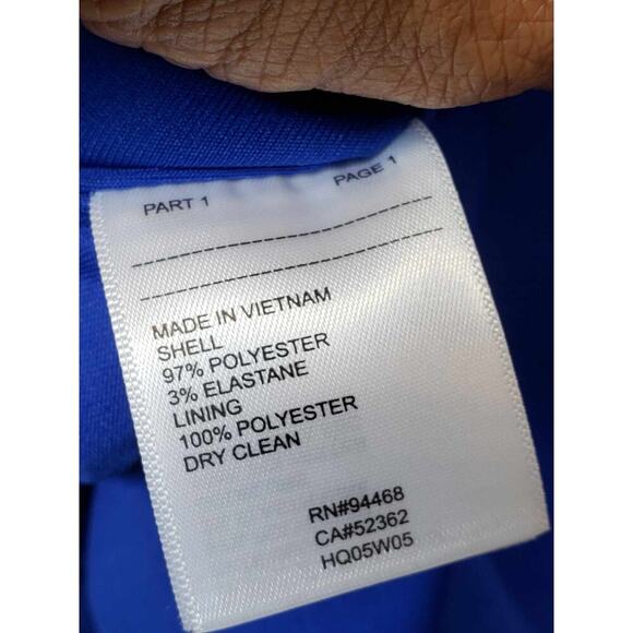 Laundry by Shelli Segal Midi Dress Womens Size 6 Blue Asymmetric Neck Sleeveless - Picture 11 of 14